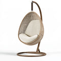 Poltrona sospesa 105 x 105 x 195 cm in rattan beige con struttura in metallo stile boho