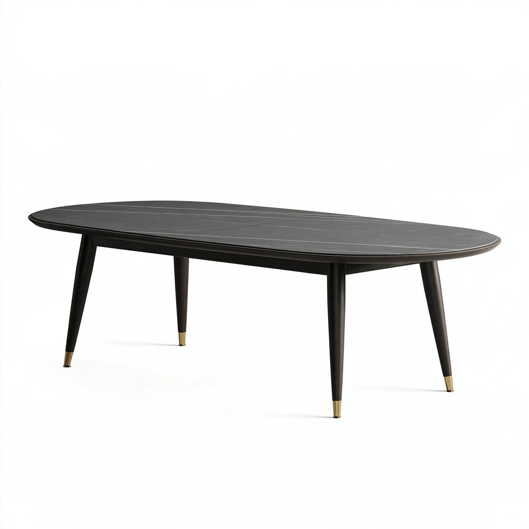 Tavolo da pranzo ovale 220x110 cm in legno nero stile moderno