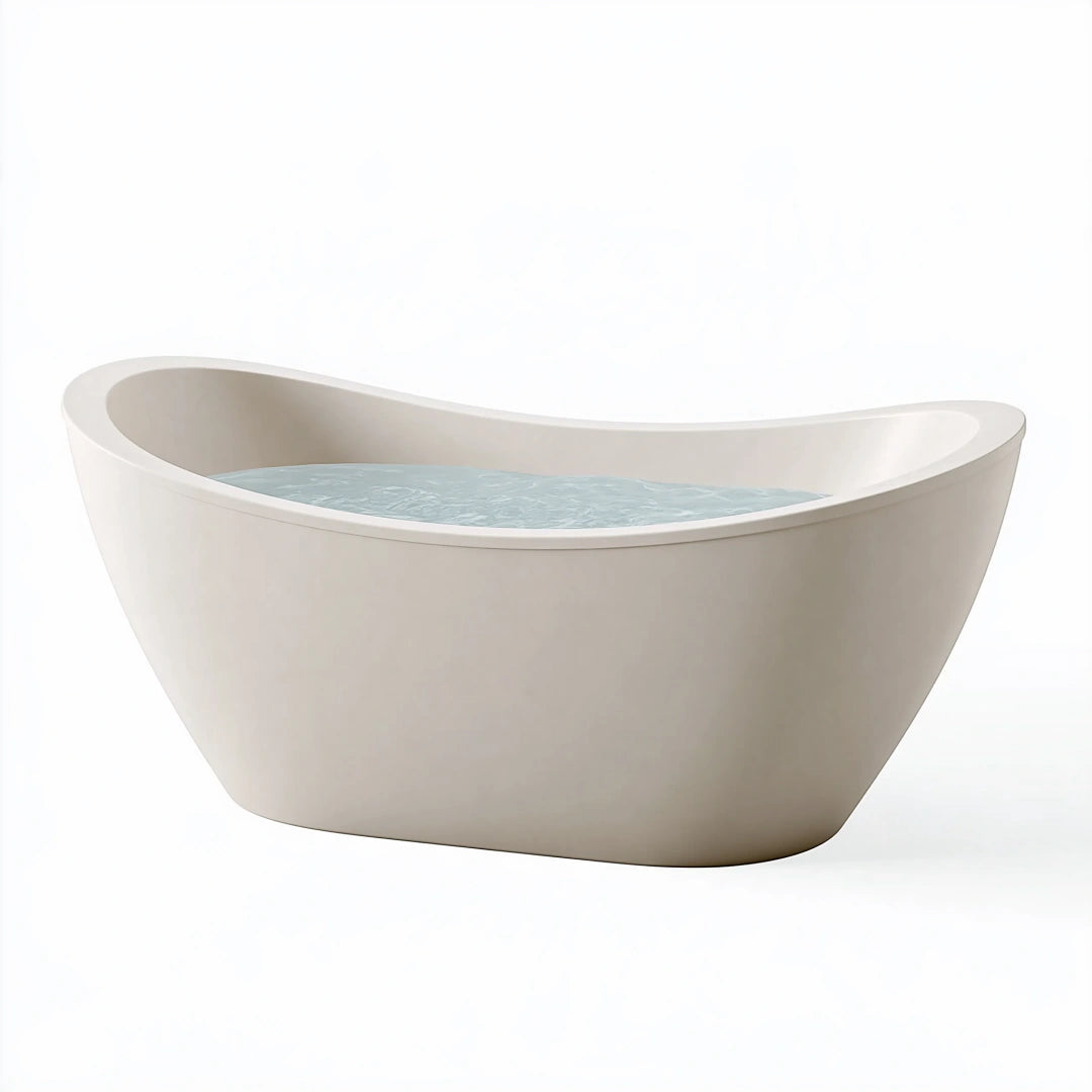 Vasca da bagno freestanding 170 x 80 x 58 cm in acrilico bianco - ovale moderna