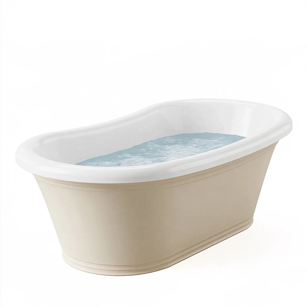 Vasca da bagno freestanding 170 x 75 cm in acrilico bianco crema stile classico